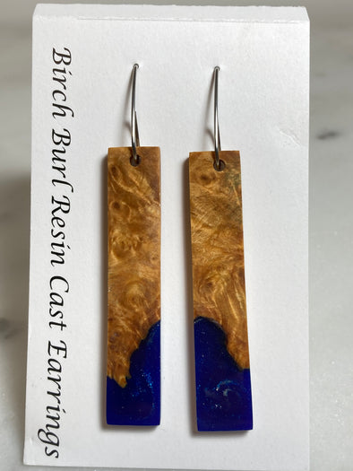 Birch Burl Resin Cast Earrings 15