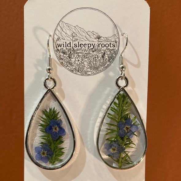 Club Moss + Forget Me Not Earrings