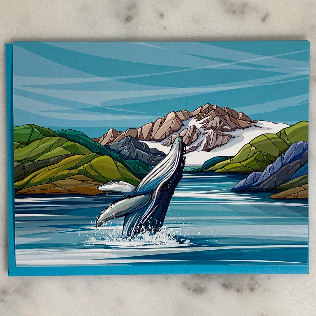 Jumping Whale Notecard