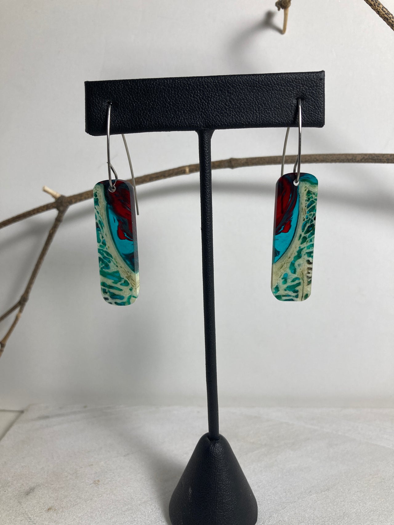 Musk Ox Horn Resin Cast Earrings 49