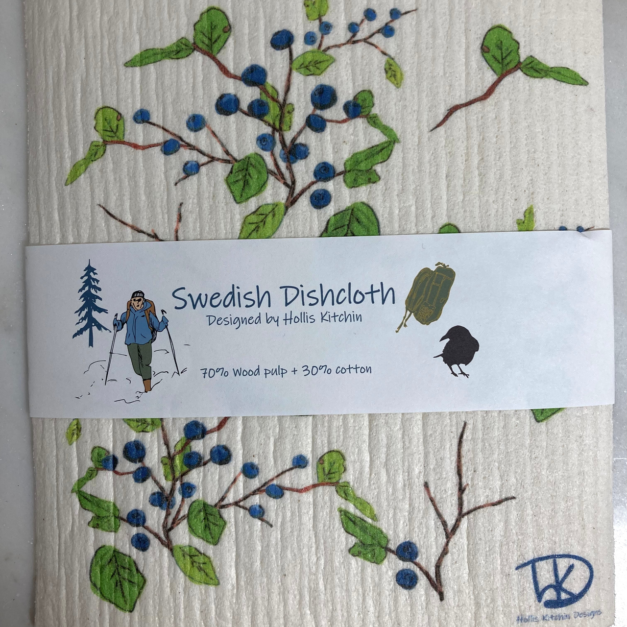 Blueberry Branch Swedish Dishcloth