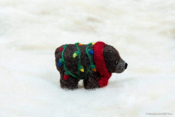 Holiday Grizzly with Lights Ornament
