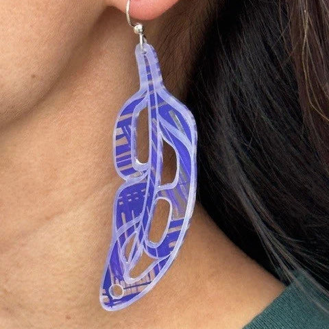 Hand Painted Feather Earrings-Variants