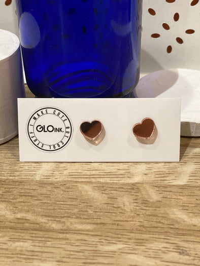 I Heart Studs - Rose Gold
