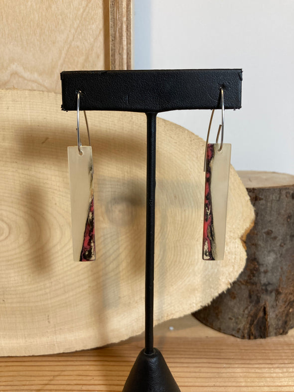 Dall Sheep Horn Resin Cast Earrings 4