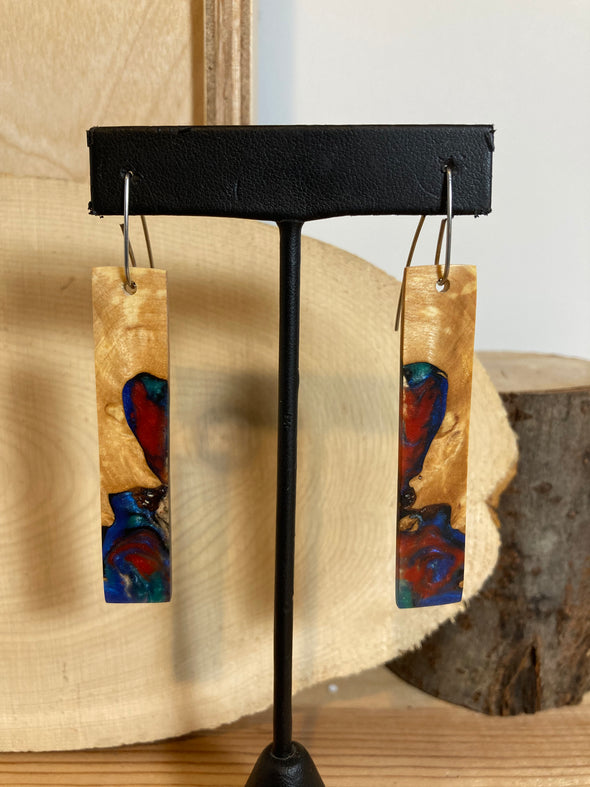 Birch Burl Resin Cast Earrings 3