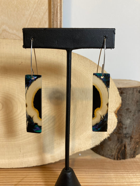 Musk Ox Horn Resin Cast Earrings 4