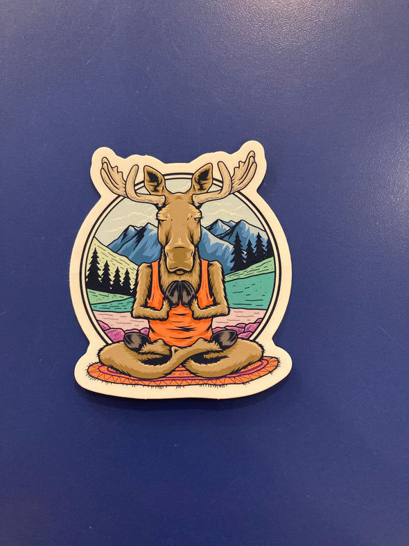 Yoga Moose Sticker