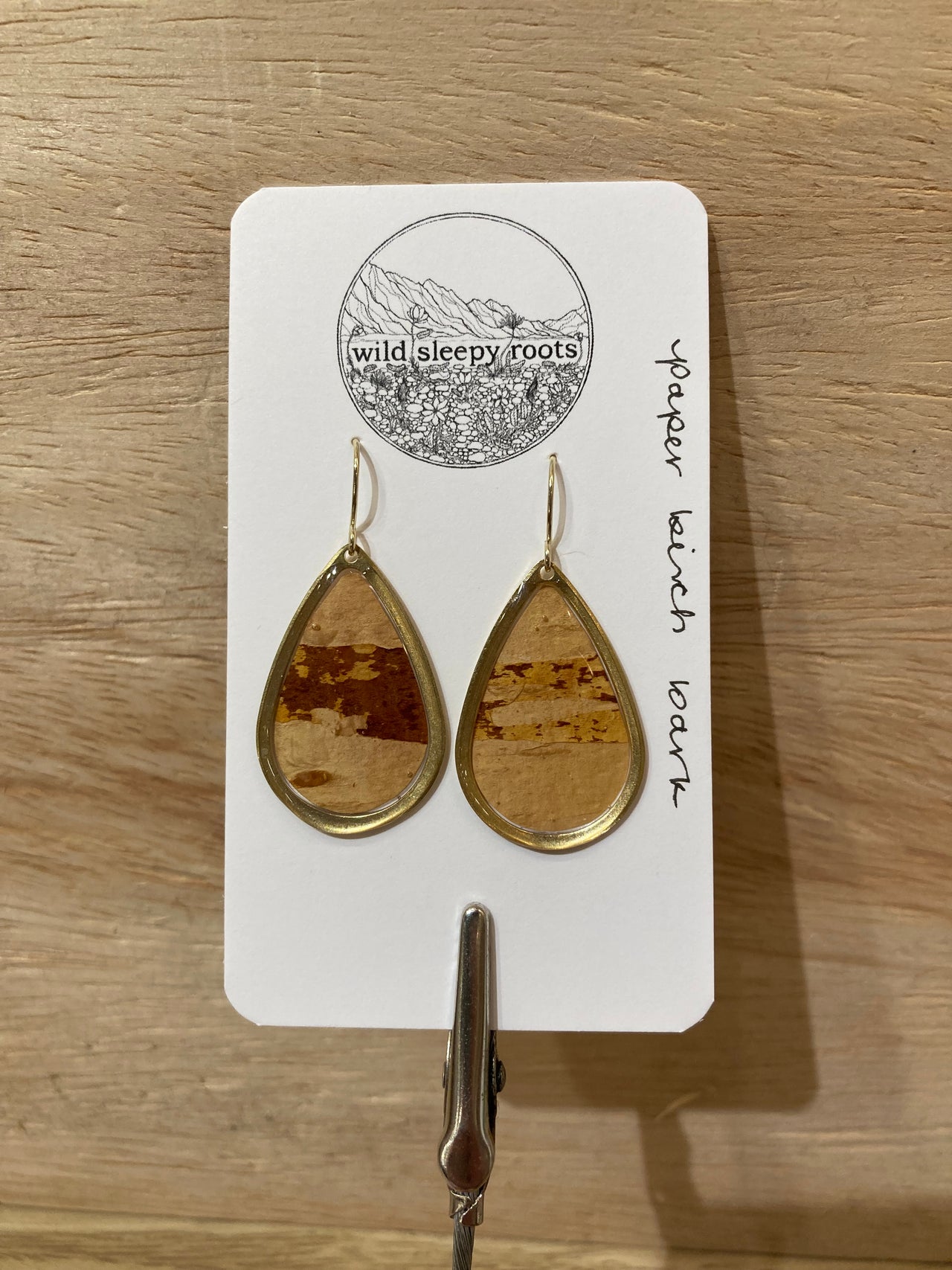 Paper Birch Teardrop Earring