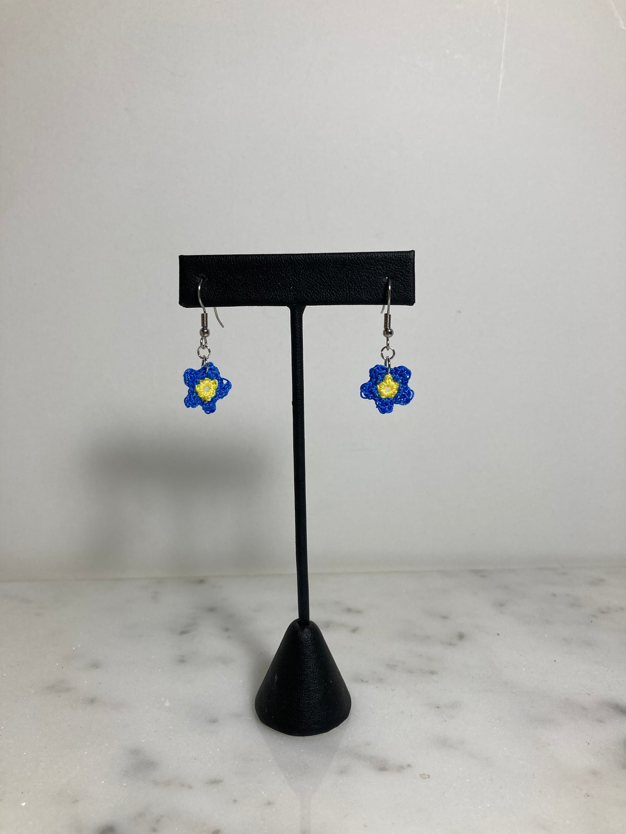 Small Crocheted Forget-me-not Earring