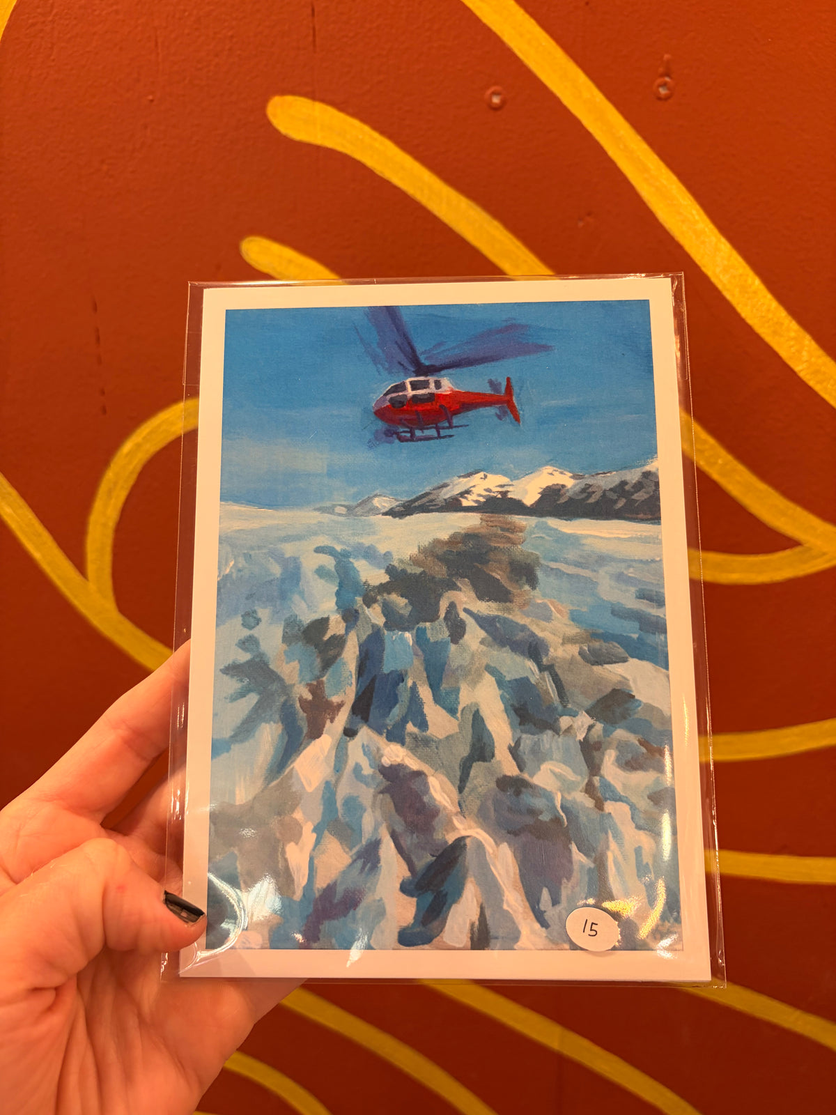 Helicopter on Glacier Print