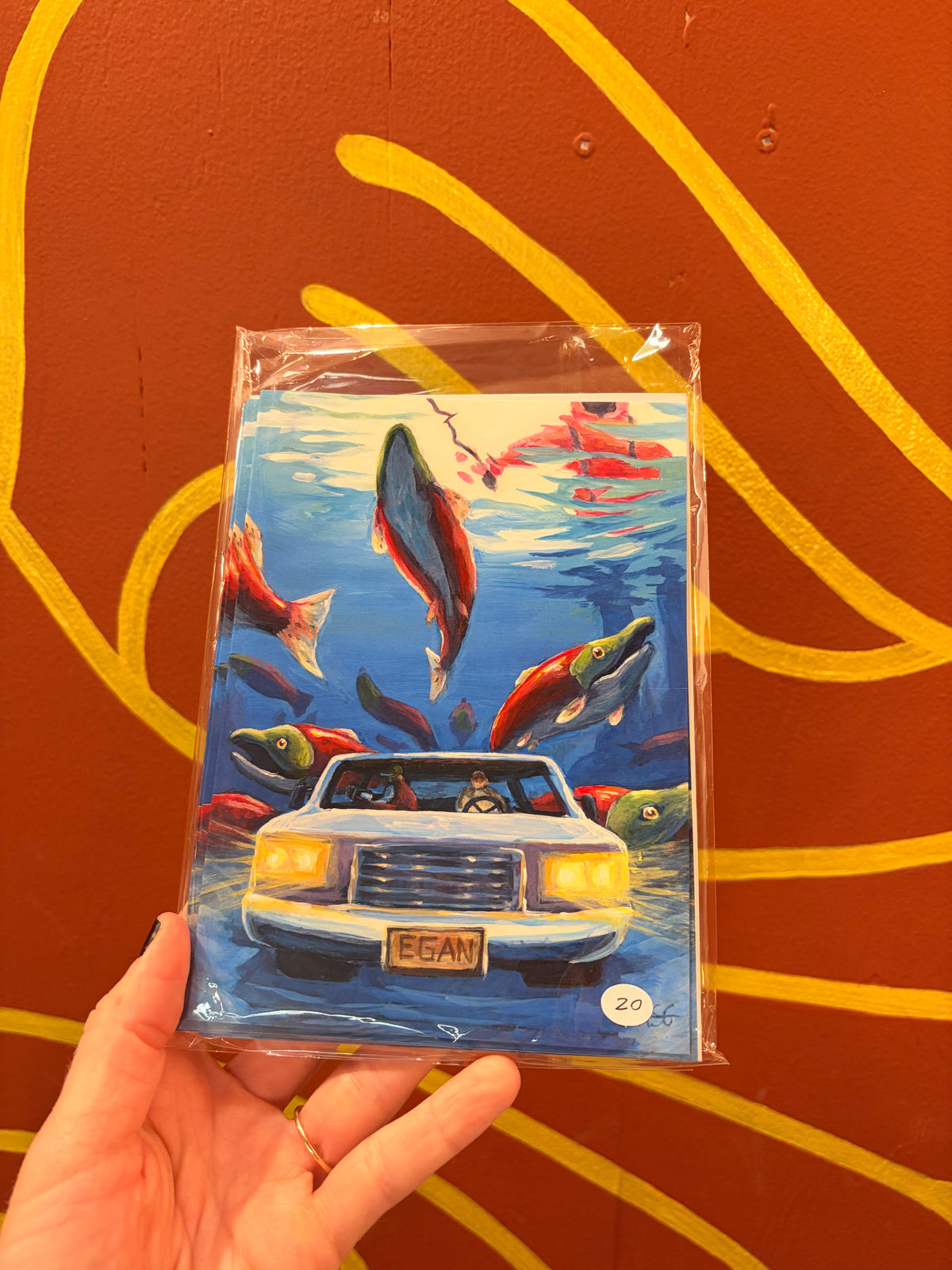 Egan Fish Greeting Card Pack of 4