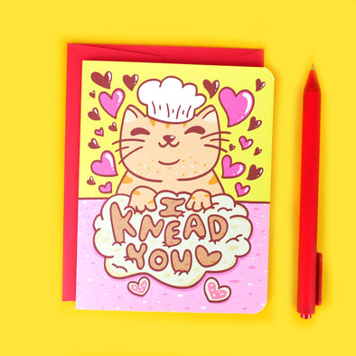 I Knead You Chef Kitty Greeting Card