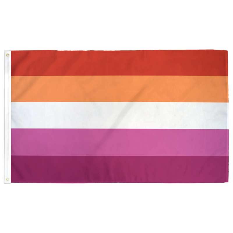 Lesbian Pride Flag: (M) 2ft x 3ft Single-Sided with Grommets