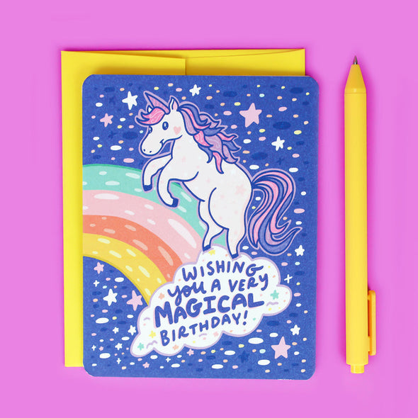 Magical Unicorn Cosmic Birthday Card