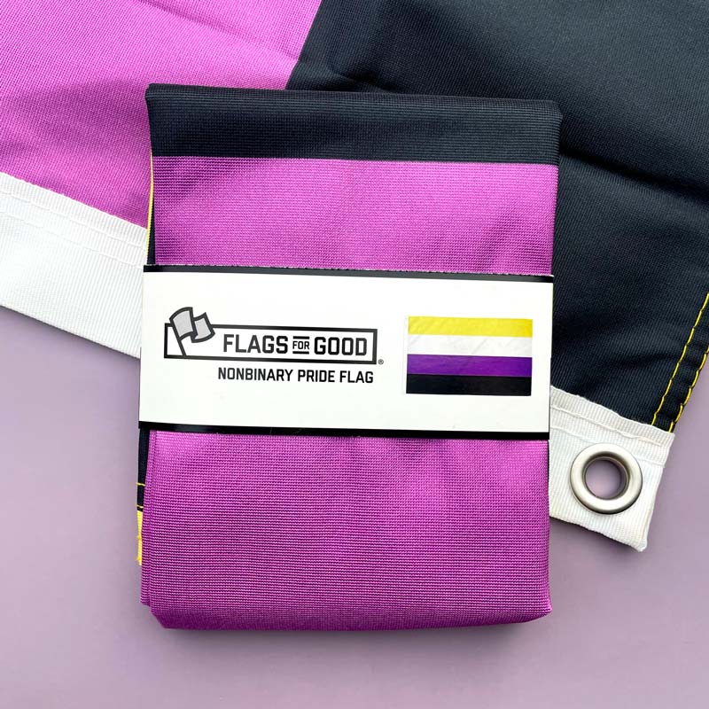 Non-Binary Pride Flag: (M) 2ft x 3ft Single-Sided with Grommets
