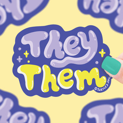 They/Them Pronouns Vinyl Sticker