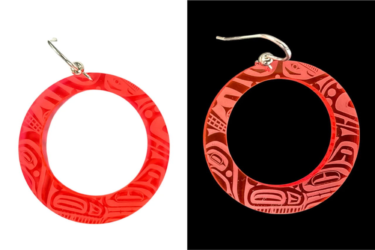 Beast Collective Earrings - Fluorescent Red/Pink