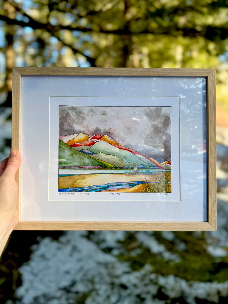 Sandy Beach Pump House Print
