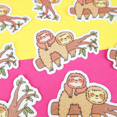 Lazy Sloths Nap Time Vinyl Sticker