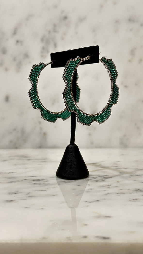 Solid Cog Hoops Earrings: Eye of Needle Collection