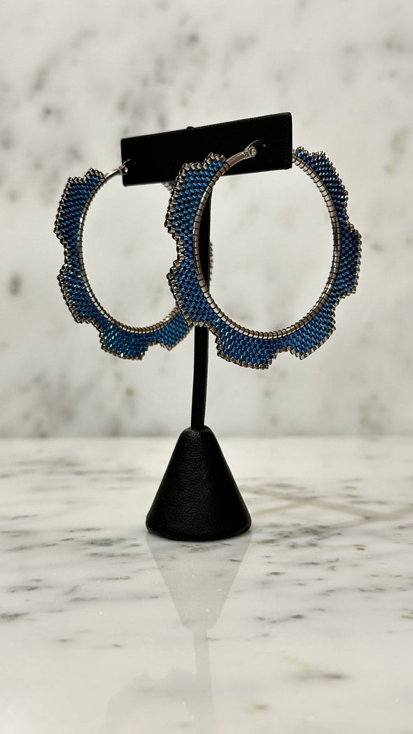Solid Cog Hoops Earrings: Eye of Needle Collection