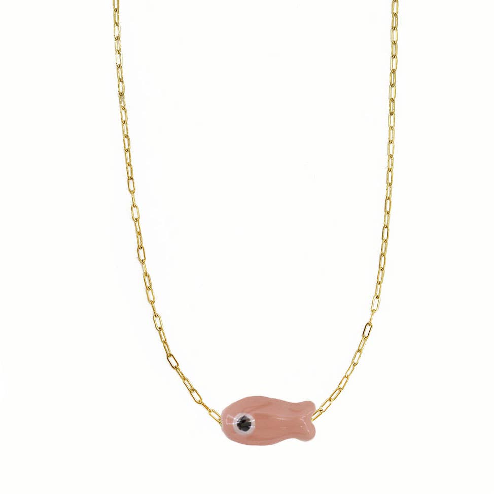 Porcelain Salmon Necklace