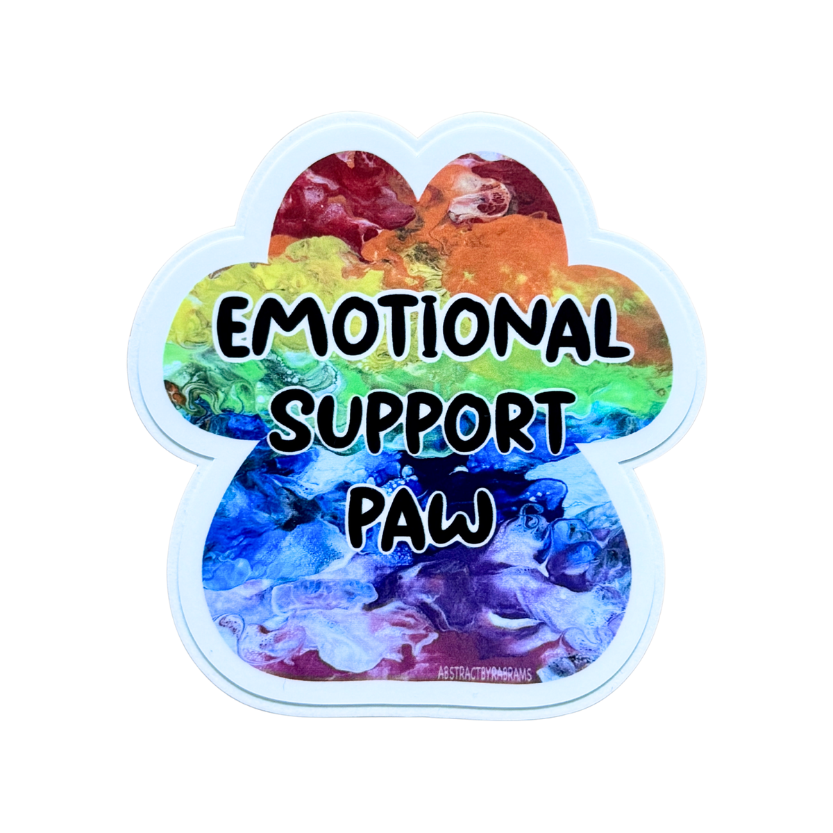 Rainbow Emotional Support Paw Sticker