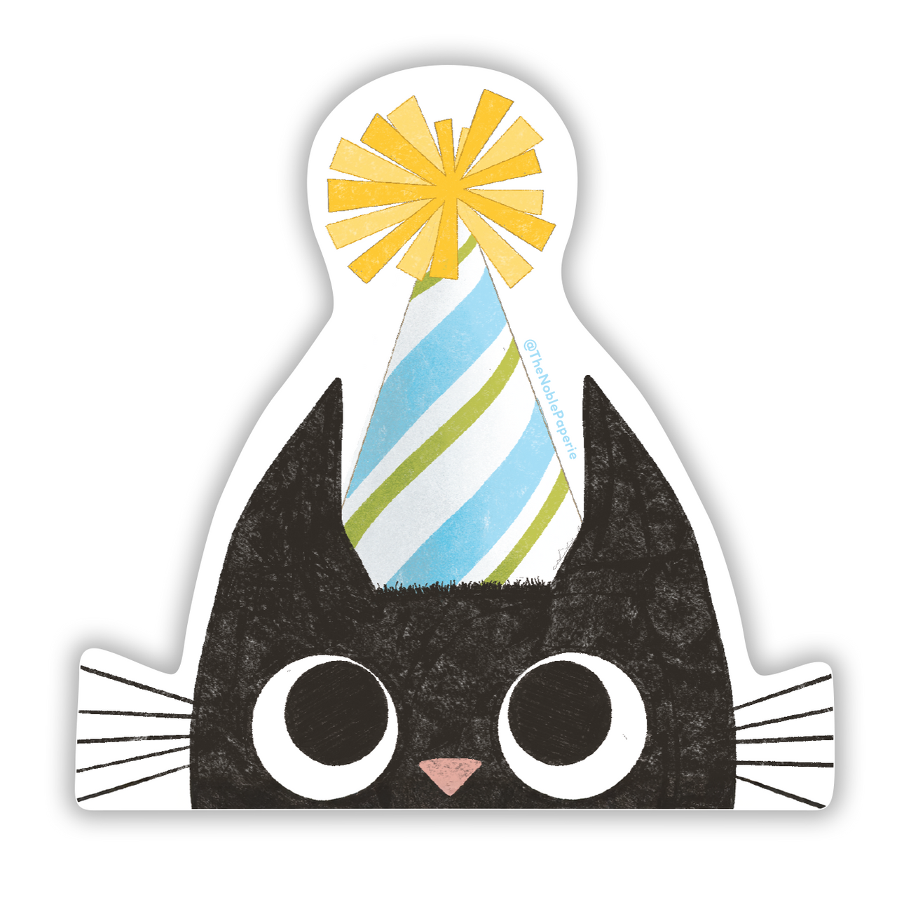 Cute Party Cat | Birthday Cat Celebration Vinyl Sticker