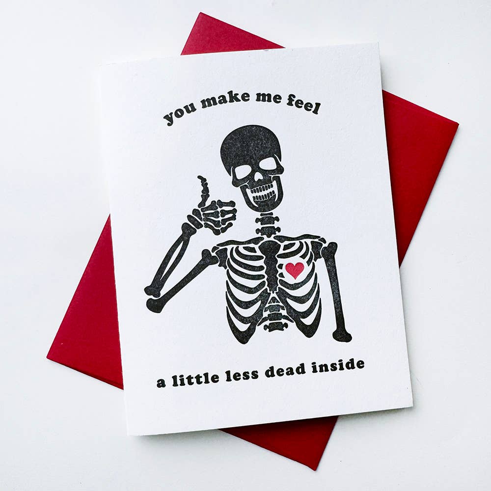 Less Dead Inside - Skeleton Love & Valentine Card