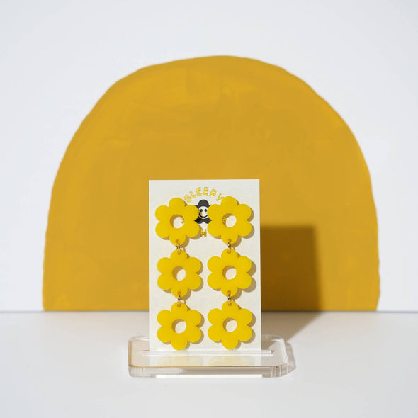 Daisy Chain Retro Earrings in Marigold