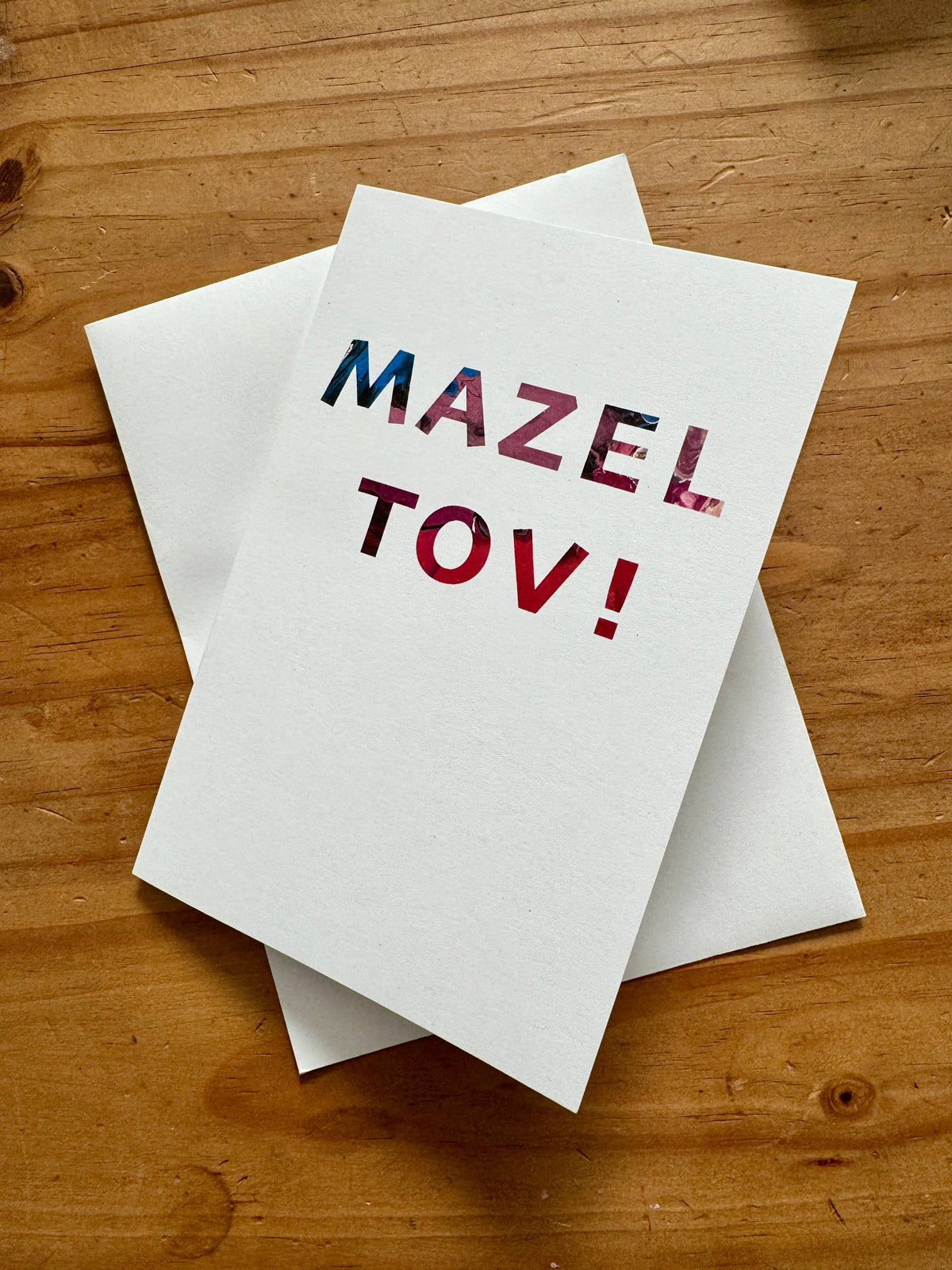 Mazel Tov Card - 4"x6" - 100% PCW - Colorful Letters