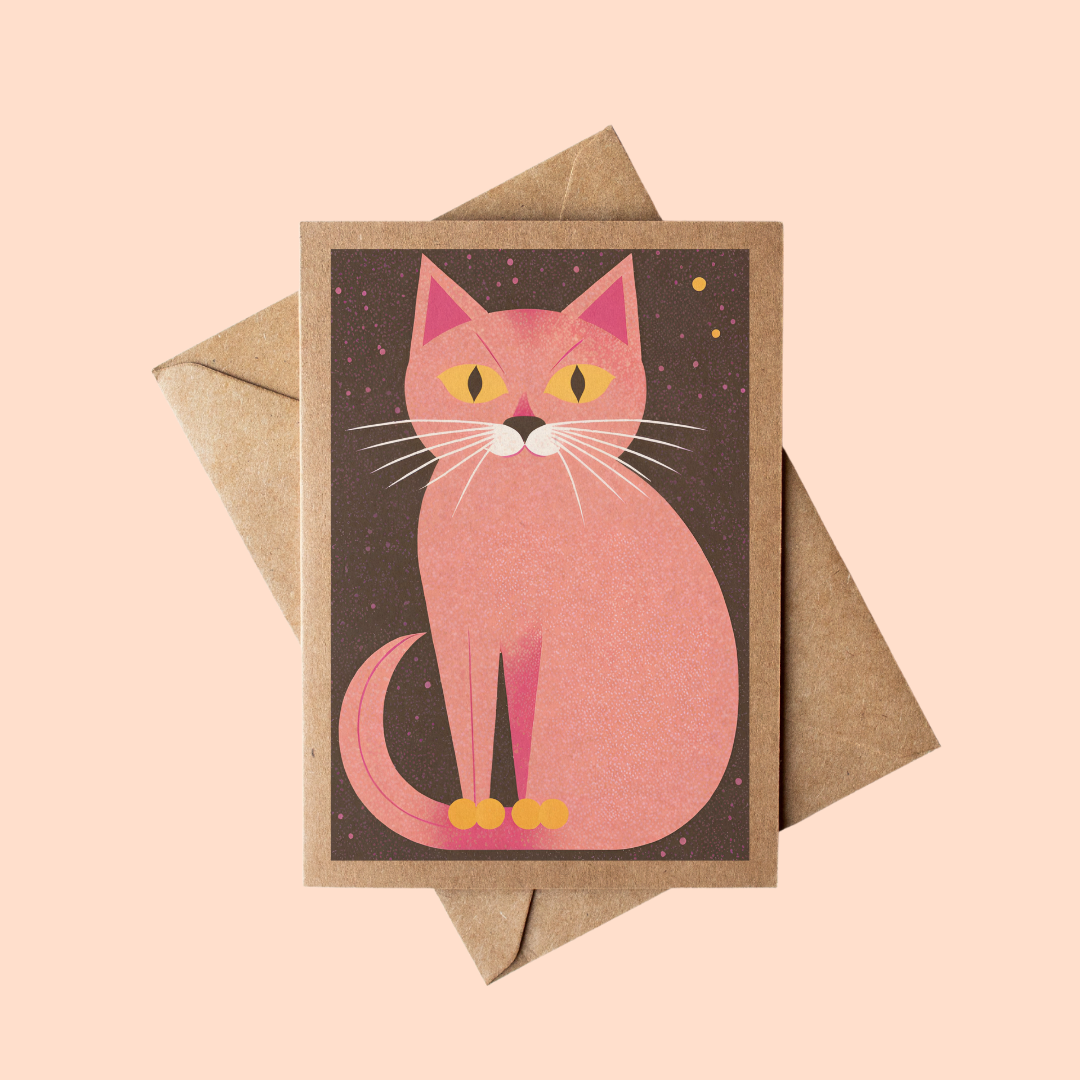 Minimalist Cat Fall Card 
