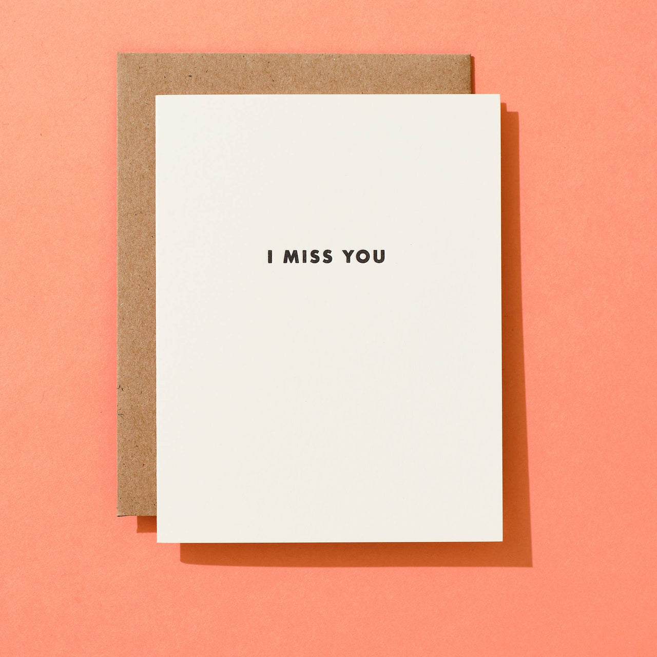 Futura Miss You - Letterpress Greeting Card