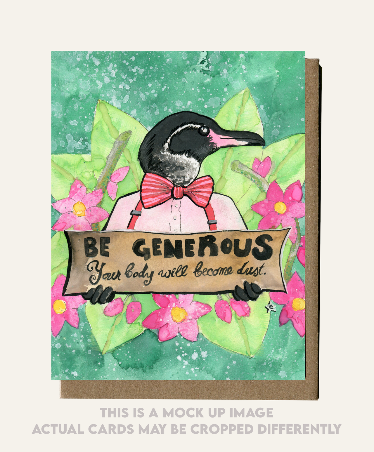 Galápagos Penguin "Be Generous" Card - Endangered Animal Series