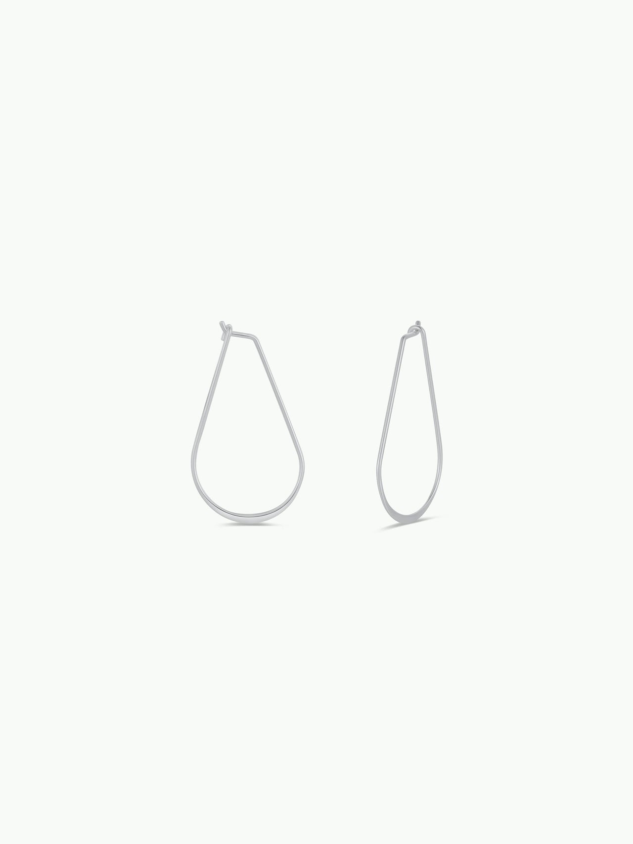 Silver Long Oval Hoop