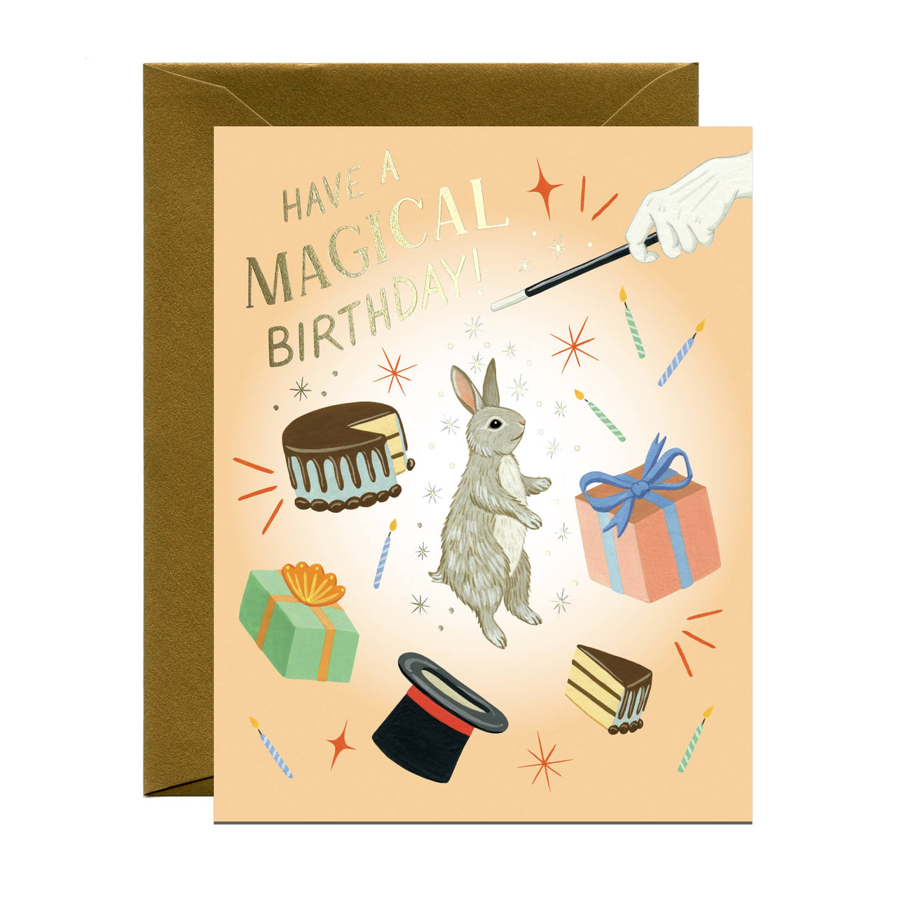 Magician Top Hat Birthday Card *Foil Stamped*