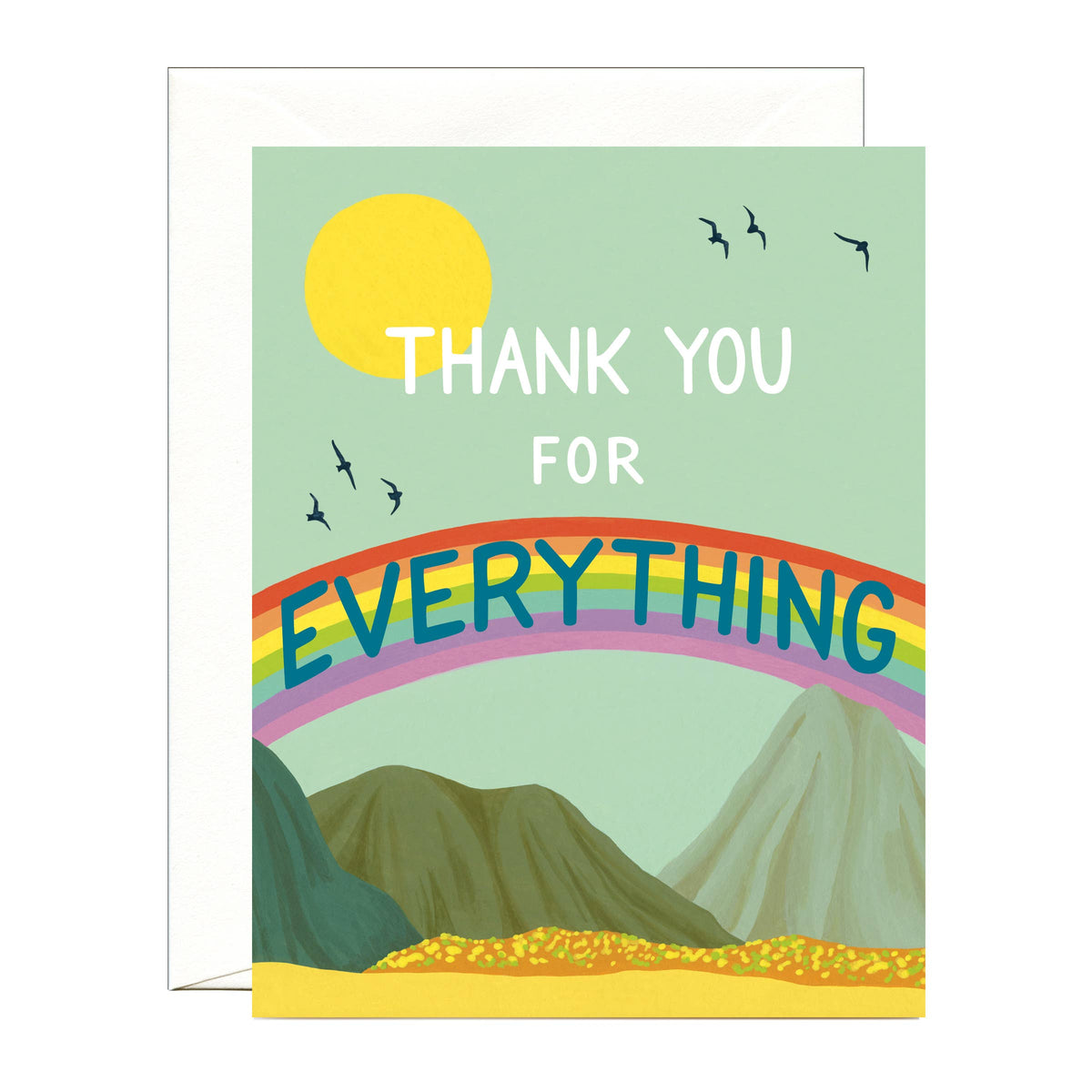 Rainbow Mountain Landscape Thank You Card