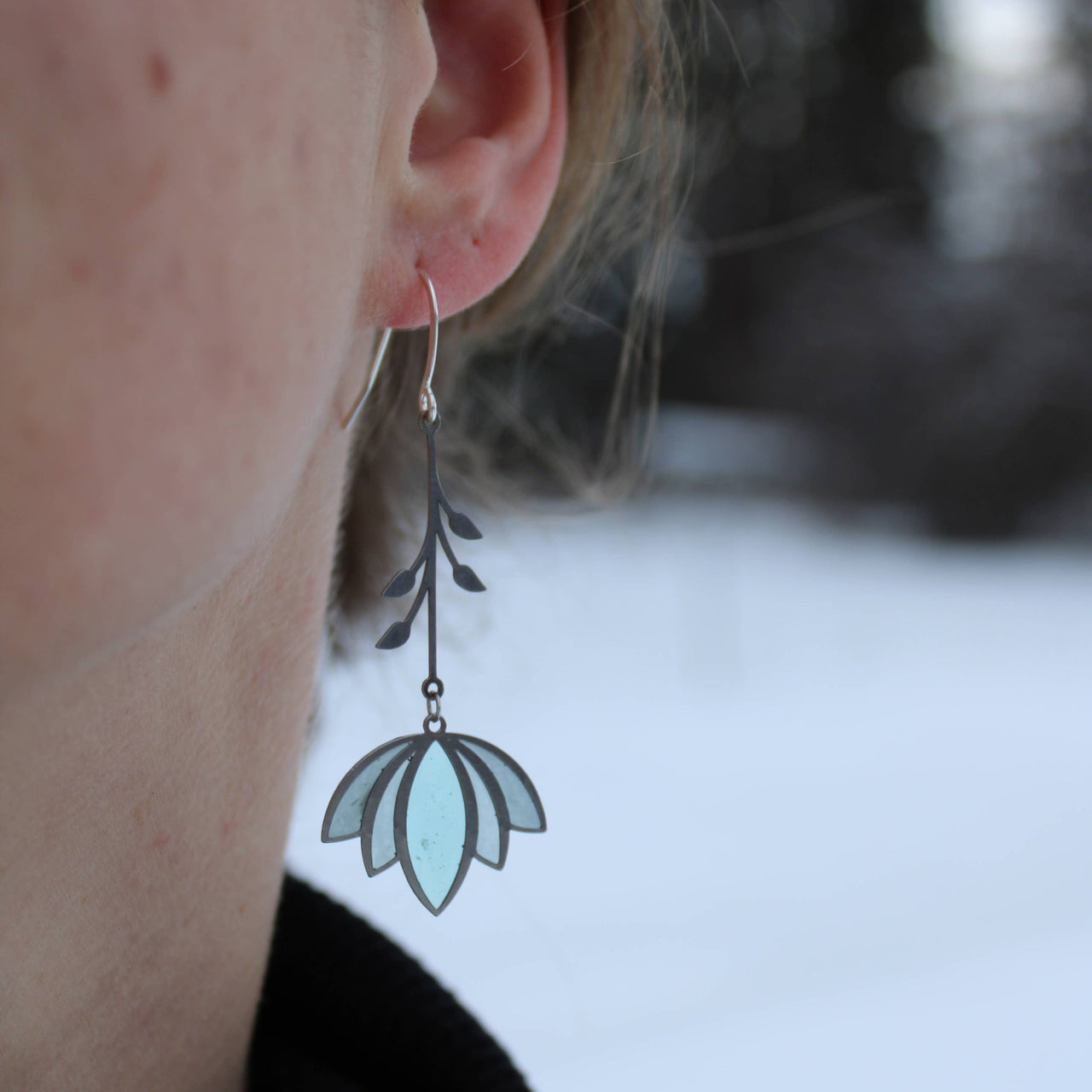 Petal // Stained Glass Resin Earrings