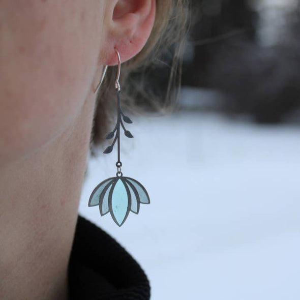 Petal // Stained Glass Resin Earrings