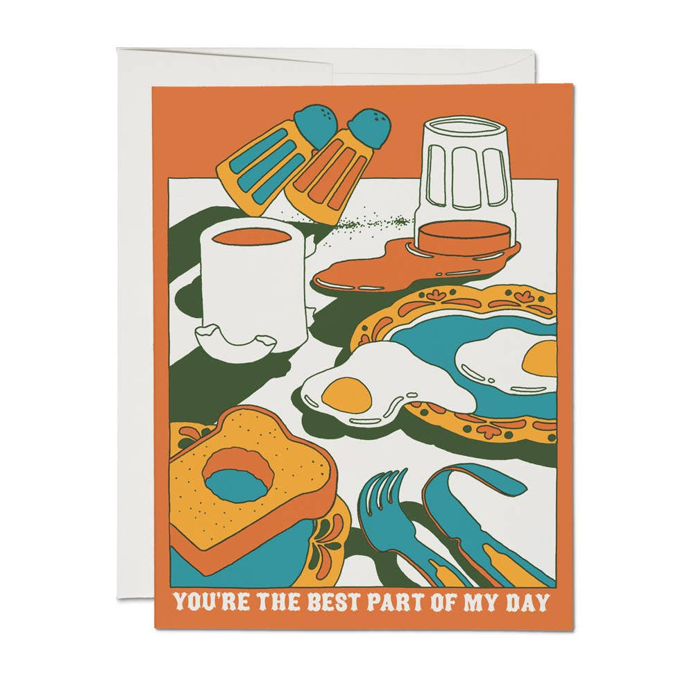 Breakfast love greeting card