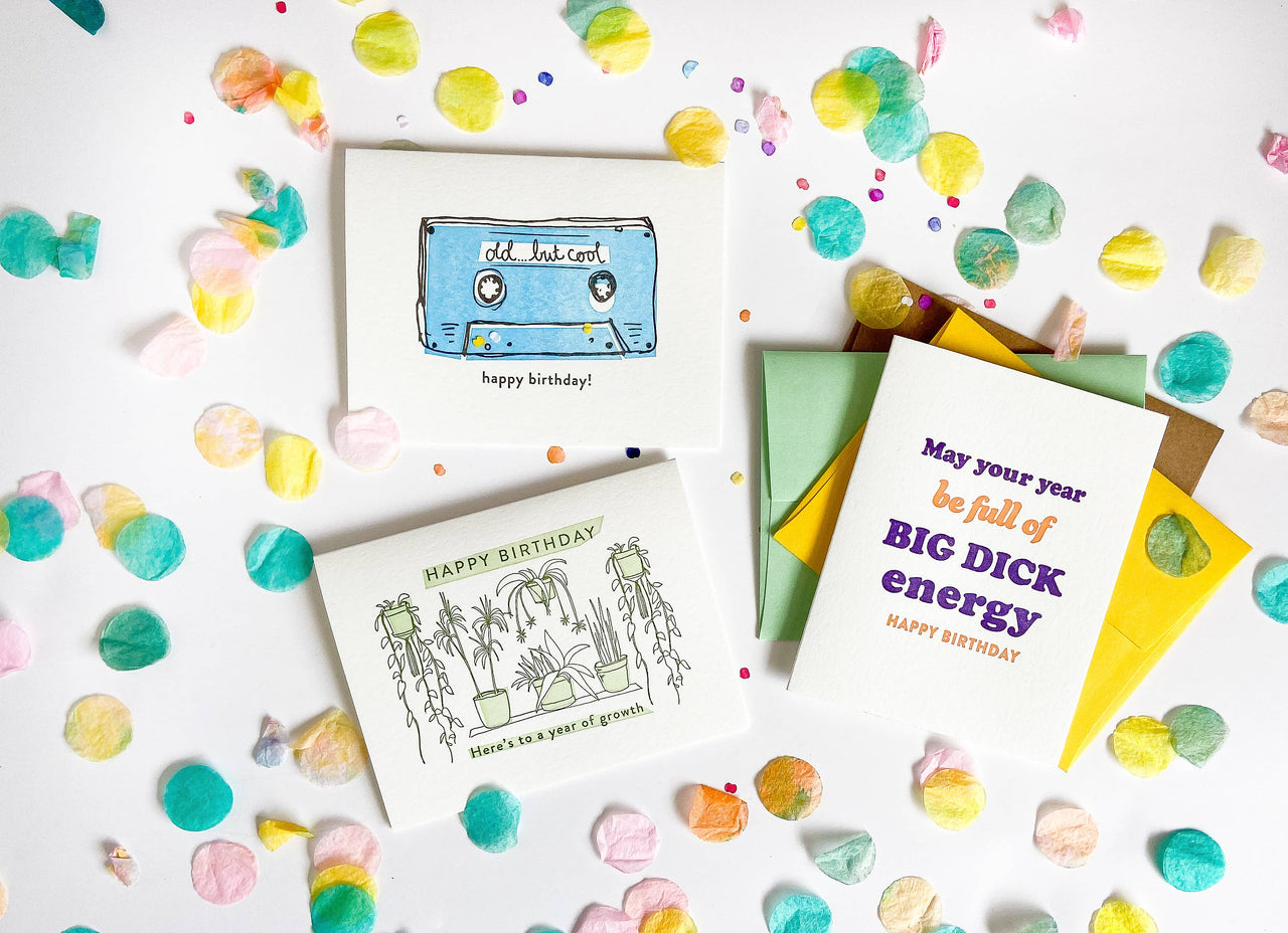 Cool Mixtape Birthday - Letterpress Birthday Greeting Card