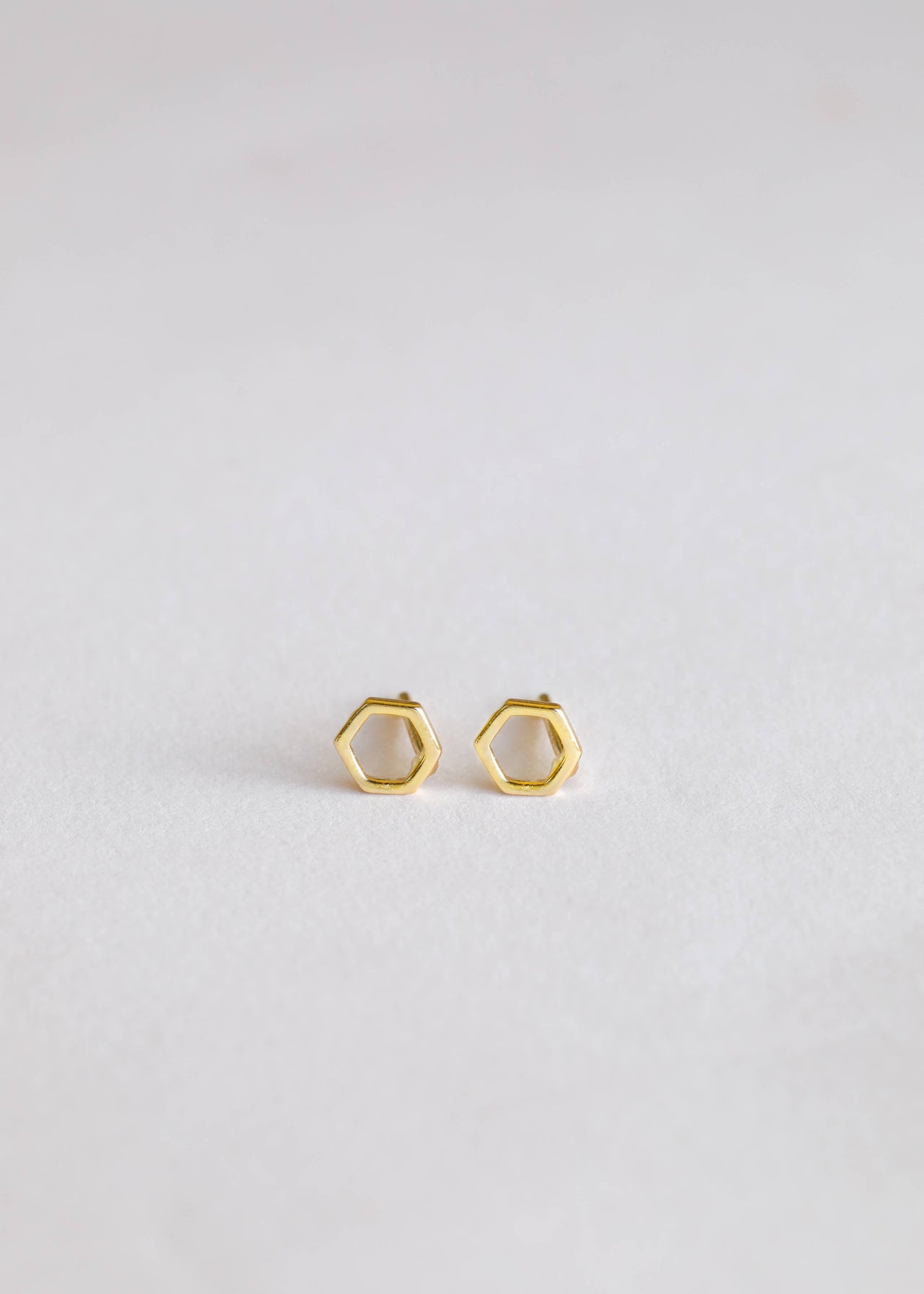 Minimalist - Hexagon - Gold Earrings