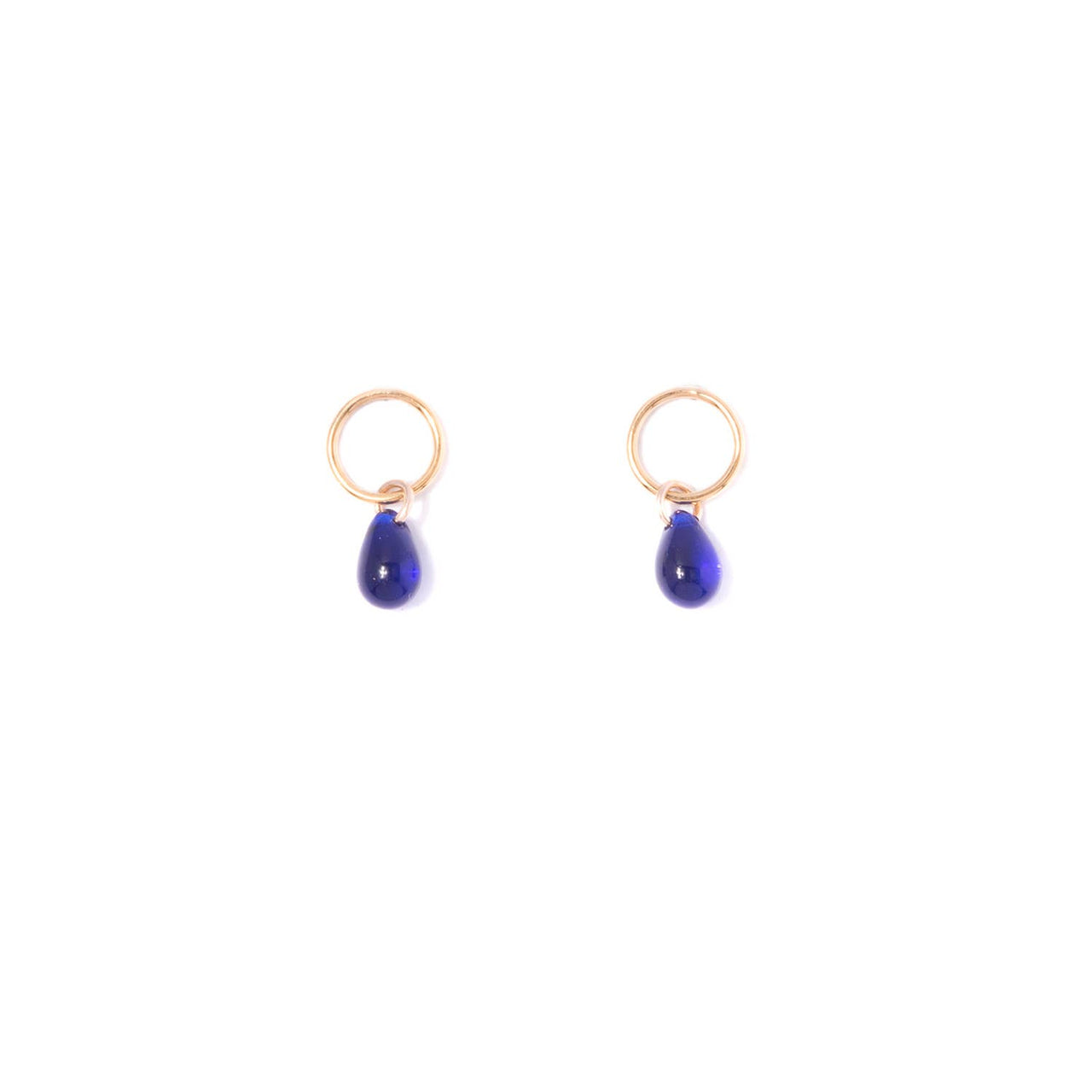 Cobalt Glass Teardrop Studs- Gold Fill