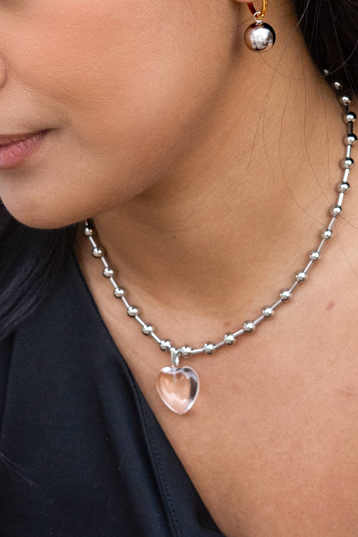 Die Heart Necklace - Stainless Steel