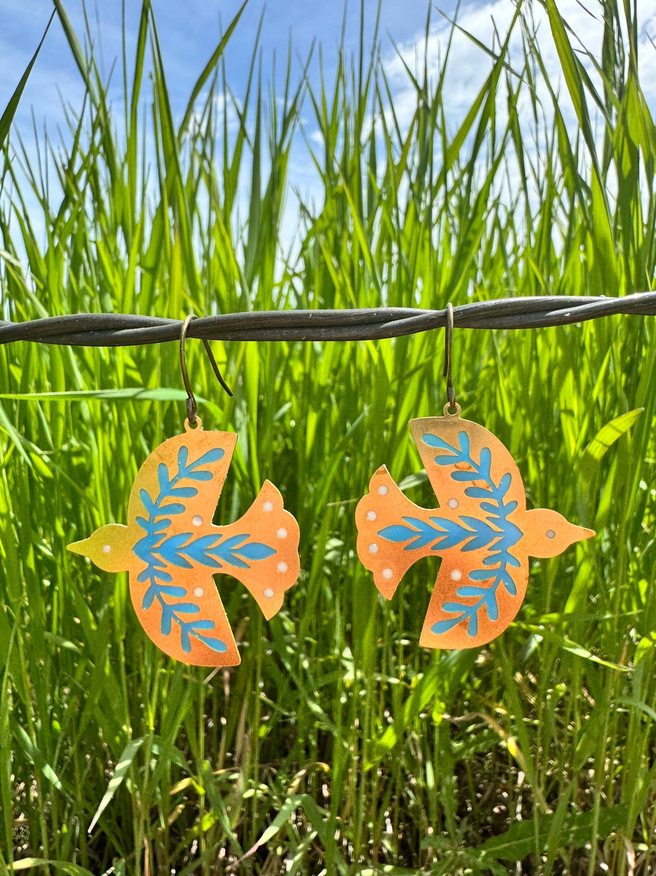 Dala Bird // Stained Glass Resin Earrings