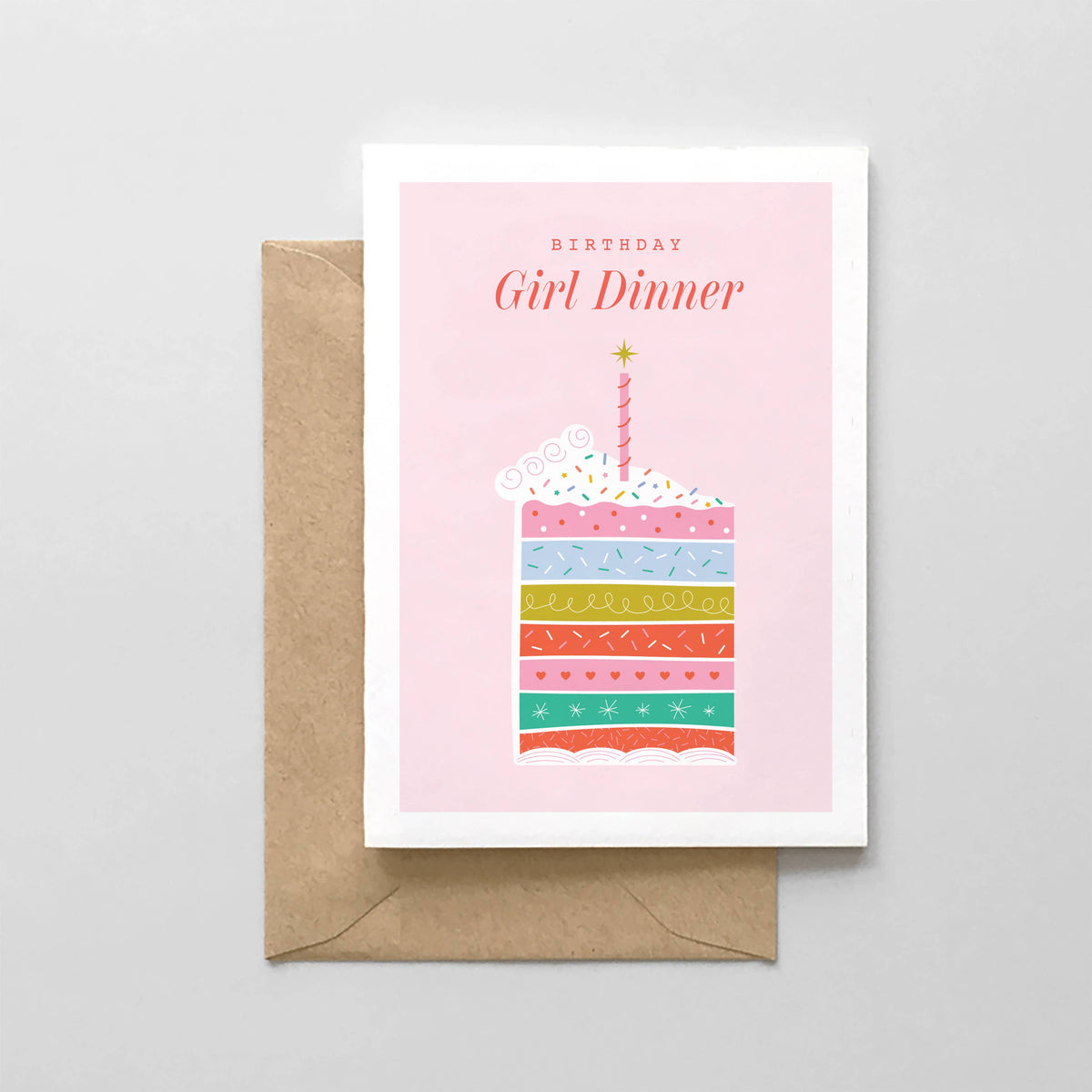 Birthday Girl Dinner Cake - Birthday Card