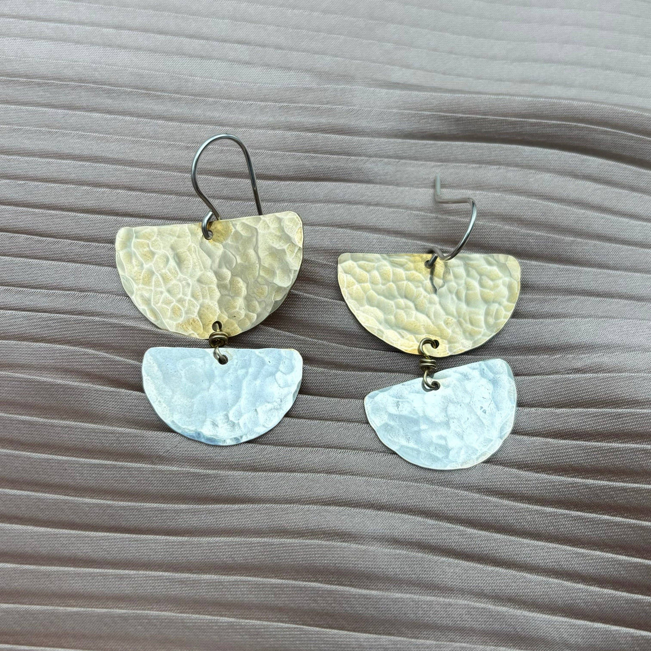 Celeste Earrings: Silver over Gold