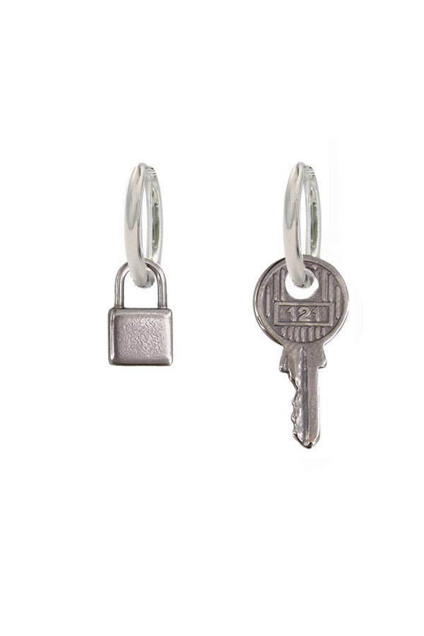 Lock & Key Hoop Earrings