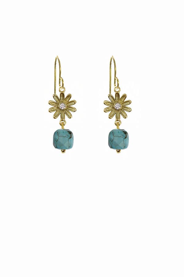 Daisies & Denim Earrings